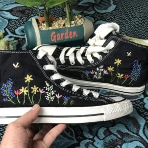 Converse custom floral embroidery – Custom converse Chuck Taylor 70 embroidered Flowers – Converse custom floral embroidery Embroidered Shoes